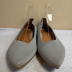 Vionic Dahlia Grey Knit Pointed Toe Ballet Flats Women's Size 8.5